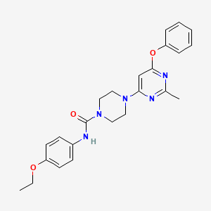 molecular formula C24H27N5O3 B2713654 N-(4-ethoxyphenyl)-4-(2-methyl-6-phenoxypyrimidin-4-yl)piperazine-1-carboxamide CAS No. 946372-90-3