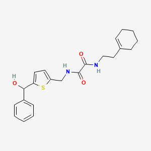 molecular formula C22H26N2O3S B2713679 N'-[2-(cyclohex-1-en-1-yl)ethyl]-N-({5-[hydroxy(phenyl)methyl]thiophen-2-yl}methyl)ethanediamide CAS No. 2034300-25-7