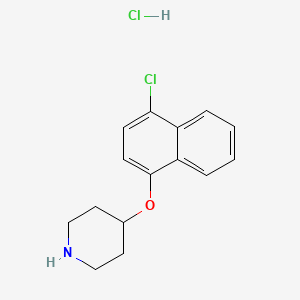 molecular formula C15H17Cl2NO B2713690 4-[(4-Chloro-1-naphthyl)oxy]piperidine hydrochloride CAS No. 1050509-53-9