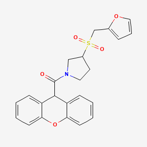 molecular formula C23H21NO5S B2713691 (3-((furan-2-ylmethyl)sulfonyl)pyrrolidin-1-yl)(9H-xanthen-9-yl)methanone CAS No. 1788845-74-8