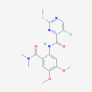 molecular formula C17H19ClN4O4S B2713692 5-chloro-N-[2-(dimethylcarbamoyl)-4,5-dimethoxyphenyl]-2-(methylsulfanyl)pyrimidine-4-carboxamide CAS No. 1210141-38-0