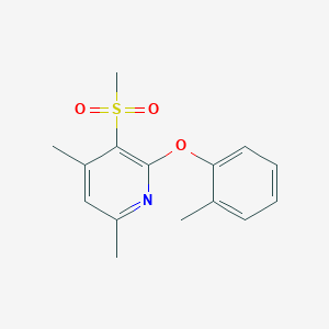 molecular formula C15H17NO3S B2713696 4,6-二甲基-2-(2-甲基苯氧基)-3-(甲基磺酰基)吡啶 CAS No. 477845-42-4