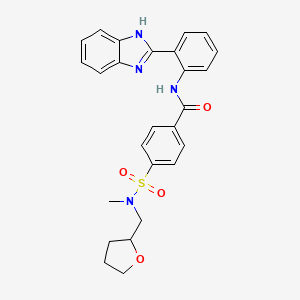 molecular formula C26H26N4O4S B2713697 N-(2-(1H-苯并[d]咪唑-2-基)苯基)-4-(N-甲基-N-((四氢呋喃-2-基)甲基)磺酰胺)苯甲酰胺 CAS No. 868676-18-0