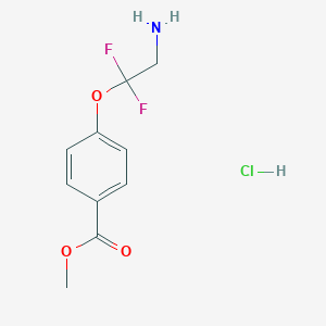 molecular formula C10H12ClF2NO3 B2713701 methyl4-(2-amino-1,1-difluoroethoxy)benzoatehydrochloride CAS No. 2470437-63-7