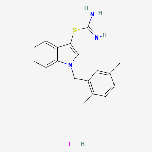 molecular formula C18H20IN3S B2713702 1-(2,5-dimethylbenzyl)-1H-indol-3-yl carbamimidothioate hydroiodide CAS No. 1052413-09-8