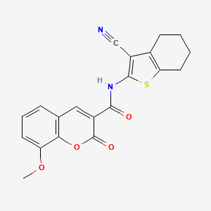 molecular formula C20H16N2O4S B2713708 N-(3-cyano-4,5,6,7-tetrahydrobenzo[b]thiophen-2-yl)-8-methoxy-2-oxo-2H-chromene-3-carboxamide CAS No. 324065-18-1