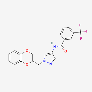 N-(1-((2,3-dihydrobenzo[b][1,4]dioxin-2-yl)methyl)-1H-pyrazol-4-yl)-3-(trifluoromethyl)benzamide