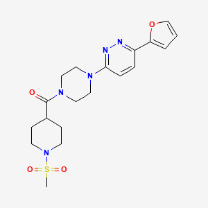 (4-(6-(Furan-2-yl)pyridazin-3-yl)piperazin-1-yl)(1-(methylsulfonyl)piperidin-4-yl)methanone