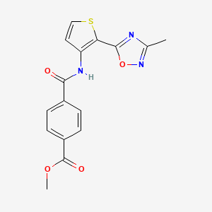 Methyl 4-((2-(3-methyl-1,2,4-oxadiazol-5-yl)thiophen-3-yl)carbamoyl)benzoate