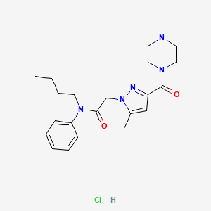 N-butyl-2-(5-methyl-3-(4-methylpiperazine-1-carbonyl)-1H-pyrazol-1-yl)-N-phenylacetamide hydrochloride