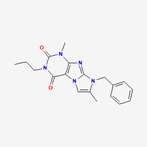 1,7-Dimethyl-8-benzyl-3-propyl-1,3,5-trihydro-4-imidazolino[1,2-h]purine-2,4-d ione