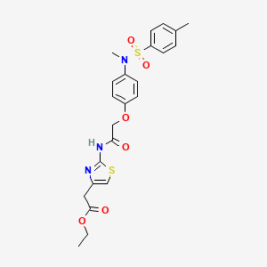 molecular formula C23H25N3O6S2 B2713781 ETHYL 2-(2-{2-[4-(N-METHYL4-METHYLBENZENESULFONAMIDO)PHENOXY]ACETAMIDO}-1,3-THIAZOL-4-YL)ACETATE CAS No. 380171-70-0
