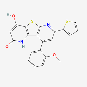 13-(2-Methoxyphenyl)-11-(thiophen-2-yl)-8-thia-3,10-diazatricyclo[7.4.0.0^{2,7}]trideca-1(9),2(7),3,5,10,12-hexaene-4,6-diol