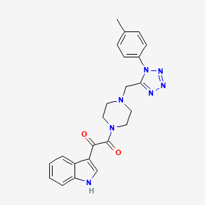 1-(1H-indol-3-yl)-2-(4-((1-(p-tolyl)-1H-tetrazol-5-yl)methyl)piperazin-1-yl)ethane-1,2-dione