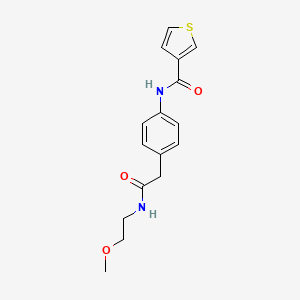 N-(4-(2-((2-methoxyethyl)amino)-2-oxoethyl)phenyl)thiophene-3-carboxamide