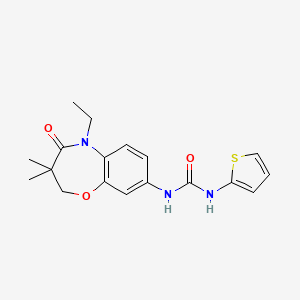 1-(5-Ethyl-3,3-dimethyl-4-oxo-2,3,4,5-tetrahydrobenzo[b][1,4]oxazepin-8-yl)-3-(thiophen-2-yl)urea