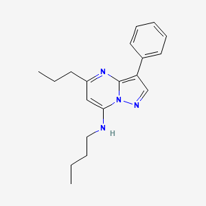 molecular formula C19H24N4 B2713814 N-butyl-3-phenyl-5-propylpyrazolo[1,5-a]pyrimidin-7-amine CAS No. 890626-96-7