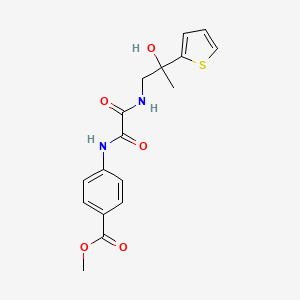 molecular formula C17H18N2O5S B2713832 methyl 4-({[2-hydroxy-2-(thiophen-2-yl)propyl]carbamoyl}formamido)benzoate CAS No. 1351605-03-2
