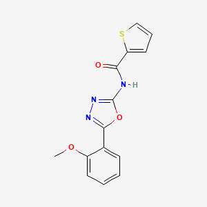 molecular formula C14H11N3O3S B2713857 N-[5-(2-methoxyphenyl)-1,3,4-oxadiazol-2-yl]thiophene-2-carboxamide CAS No. 865285-83-2