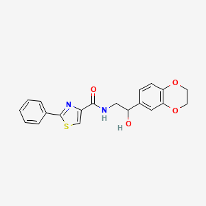molecular formula C20H18N2O4S B2713879 N-[2-(2,3-dihydro-1,4-benzodioxin-6-yl)-2-hydroxyethyl]-2-phenyl-1,3-thiazole-4-carboxamide CAS No. 2034569-99-6