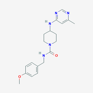 molecular formula C19H25N5O2 B2713886 N-[(4-Methoxyphenyl)methyl]-4-[(6-methylpyrimidin-4-yl)amino]piperidine-1-carboxamide CAS No. 2415453-86-8