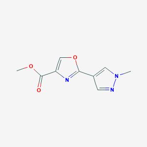 molecular formula C9H9N3O3 B2713908 methyl2-(1-methyl-1H-pyrazol-4-yl)-1,3-oxazole-4-carboxylate CAS No. 2287323-06-0