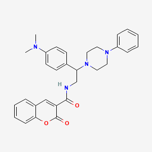molecular formula C30H32N4O3 B2713919 N-{2-[4-(dimethylamino)phenyl]-2-(4-phenylpiperazin-1-yl)ethyl}-2-oxo-2H-chromene-3-carboxamide CAS No. 946286-49-3