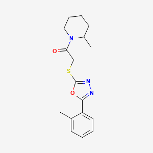 2-Methyl-1-({[5-(2-methylphenyl)-1,3,4-oxadiazol-2-yl]thio}acetyl)piperidine