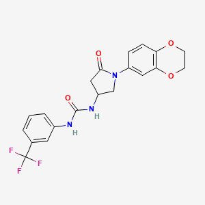 1-(1-(2,3-Dihydrobenzo[b][1,4]dioxin-6-yl)-5-oxopyrrolidin-3-yl)-3-(3-(trifluoromethyl)phenyl)urea