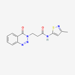 molecular formula C14H13N5O2S B2713959 N-(3-methyl-1,2-thiazol-5-yl)-3-(4-oxo-3,4-dihydro-1,2,3-benzotriazin-3-yl)propanamide CAS No. 1235373-35-9