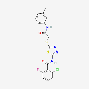 2-chloro-6-fluoro-N-(5-((2-oxo-2-(m-tolylamino)ethyl)thio)-1,3,4-thiadiazol-2-yl)benzamide