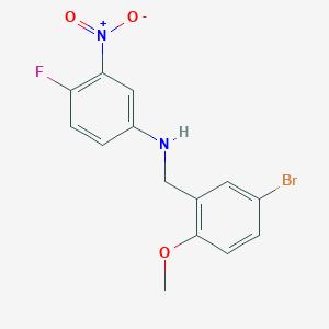 molecular formula C14H12BrFN2O3 B2713968 N-(5-bromo-2-methoxybenzyl)-4-fluoro-3-nitroaniline CAS No. 306730-60-9