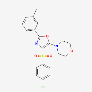molecular formula C20H19ClN2O4S B2713985 4-[4-(4-CHLOROBENZENESULFONYL)-2-(3-METHYLPHENYL)-1,3-OXAZOL-5-YL]MORPHOLINE CAS No. 330681-84-0