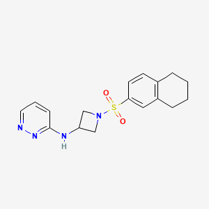 molecular formula C17H20N4O2S B2713999 N-[1-(5,6,7,8-tetrahydronaphthalene-2-sulfonyl)azetidin-3-yl]pyridazin-3-amine CAS No. 2097868-30-7