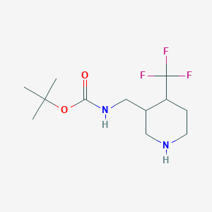 molecular formula C12H21F3N2O2 B2714003 tert-butyl N-{[4-(trifluoromethyl)piperidin-3-yl]methyl}carbamate CAS No. 2031268-74-1