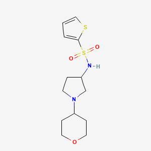 molecular formula C13H20N2O3S2 B2714013 N-[1-(Oxan-4-yl)pyrrolidin-3-yl]thiophene-2-sulfonamide CAS No. 2415456-95-8