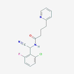 molecular formula C17H15ClFN3O B2714037 N-[(2-chloro-6-fluorophenyl)(cyano)methyl]-4-(pyridin-2-yl)butanamide CAS No. 1445132-72-8
