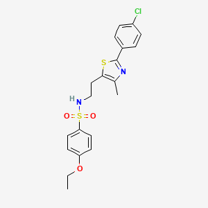 molecular formula C20H21ClN2O3S2 B2714051 N-{2-[2-(4-chlorophenyl)-4-methyl-1,3-thiazol-5-yl]ethyl}-4-ethoxybenzene-1-sulfonamide CAS No. 894007-34-2