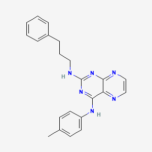 molecular formula C22H22N6 B2714084 N4-(4-METHYLPHENYL)-N2-(3-PHENYLPROPYL)PTERIDINE-2,4-DIAMINE CAS No. 946289-48-1