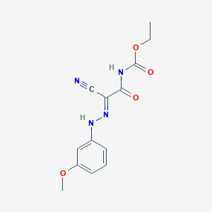 molecular formula C13H14N4O4 B2714099 ethyl N-[(Z)-cyano[2-(3-methoxyphenyl)hydrazin-1-ylidene]carbonyl]carbamate CAS No. 52262-79-0
