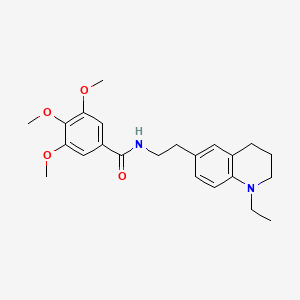 molecular formula C23H30N2O4 B2714101 N-(2-(1-ethyl-1,2,3,4-tetrahydroquinolin-6-yl)ethyl)-3,4,5-trimethoxybenzamide CAS No. 955528-27-5