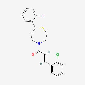 (E)-3-(2-chlorophenyl)-1-(7-(2-fluorophenyl)-1,4-thiazepan-4-yl)prop-2-en-1-one
