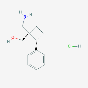 [(1R,2R)-1-(Aminomethyl)-2-phenylcyclobutyl]methanol;hydrochloride