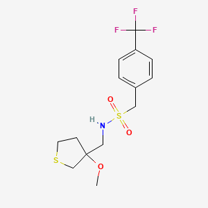 N-((3-methoxytetrahydrothiophen-3-yl)methyl)-1-(4-(trifluoromethyl)phenyl)methanesulfonamide