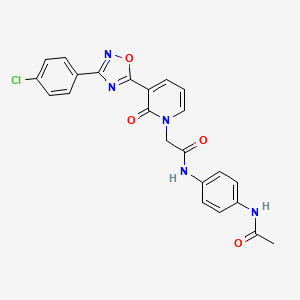 N-(4-acetamidophenyl)-2-(3-(3-(4-chlorophenyl)-1,2,4-oxadiazol-5-yl)-2-oxopyridin-1(2H)-yl)acetamide