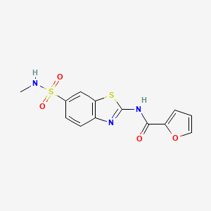 molecular formula C13H11N3O4S2 B2714133 N-[6-(methylsulfamoyl)-1,3-benzothiazol-2-yl]furan-2-carboxamide CAS No. 691388-49-5