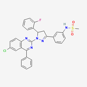 molecular formula C30H23ClFN5O2S B2714139 N-{3-[1-(6-chloro-4-phenylquinazolin-2-yl)-5-(2-fluorophenyl)-4,5-dihydro-1H-pyrazol-3-yl]phenyl}methanesulfonamide CAS No. 865616-50-8
