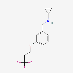 molecular formula C13H16F3NO B2714145 N-{[3-(3,3,3-trifluoropropoxy)phenyl]methyl}cyclopropanamine CAS No. 1378918-19-4