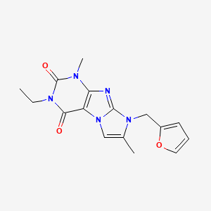 B2714187 2-Ethyl-6-(furan-2-ylmethyl)-4,7-dimethylpurino[7,8-a]imidazole-1,3-dione CAS No. 887454-47-9