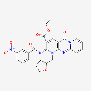 B2714194 (Z)-ethyl 2-((3-nitrobenzoyl)imino)-5-oxo-1-((tetrahydrofuran-2-yl)methyl)-2,5-dihydro-1H-dipyrido[1,2-a:2',3'-d]pyrimidine-3-carboxylate CAS No. 534580-55-7